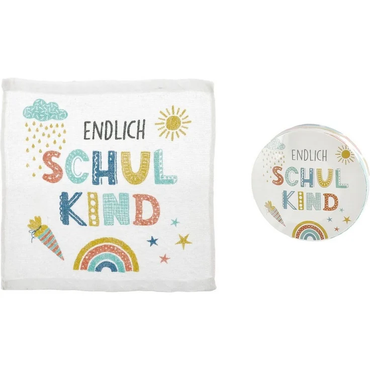 Annastore Gästehandtuch Magisches Handtuch "Endlich Schulkind" - Geschenk Einschulung, (6-St), 30 x 30 cm, 100 % Baumwolle, Geschenk Schulanfang – Bild 2