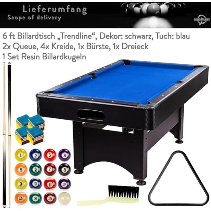 GAMES PLANET Billardtisch Games Planet 6 ft Billardtisch "Trendline", 9 Farbvarianten, 184x108x82 cm (LxBxH) – Bild 4
