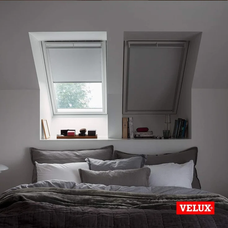 Verdunklungsrollo DKL SK06/MK06/CK02/FK06/MK04/CK04 1085S, VELUX, verdunkelnd, ohne Bohren, in Führungsschienen, VELUX »Pick & Click!«, alufarbene Führungsschienen & Griffleiste – Bild 4