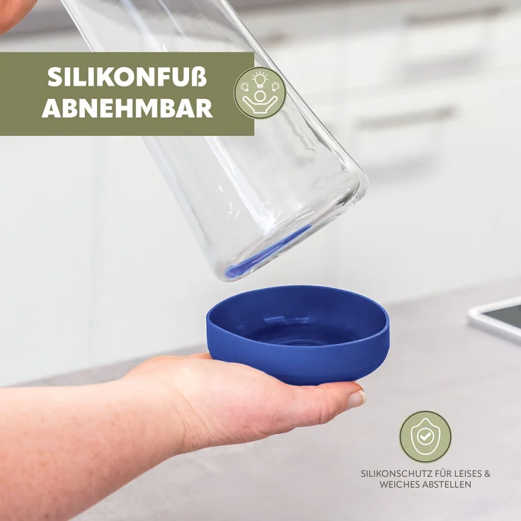 bremermann Karaffe CAROLA mit Silikonfuß - zerlegbarer Deckel - 1 Liter – Bild 5