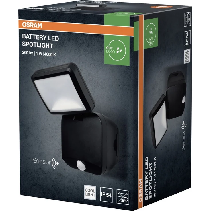 Osram LED-Außenleuchte Battery Spotlight mit Licht- & Bewegungssensor 21,5 cm kaltweiß schwarz – Bild 7