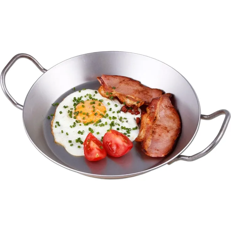 Bratpfanne BBQ Eisenpfanne mit 2 Griffen Ø 24cm 2 mm Stärke von CHG