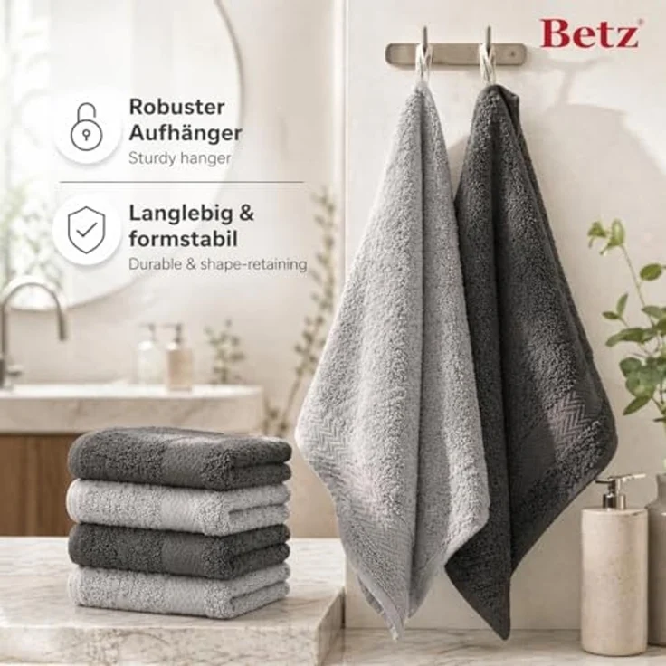 Betz Seiftuch 10 Stück Seiftücher Set Premium 30x30 cm Farbe anthrazit & silbergrau, (Set, 10-St), Seiflappen – Bild 4