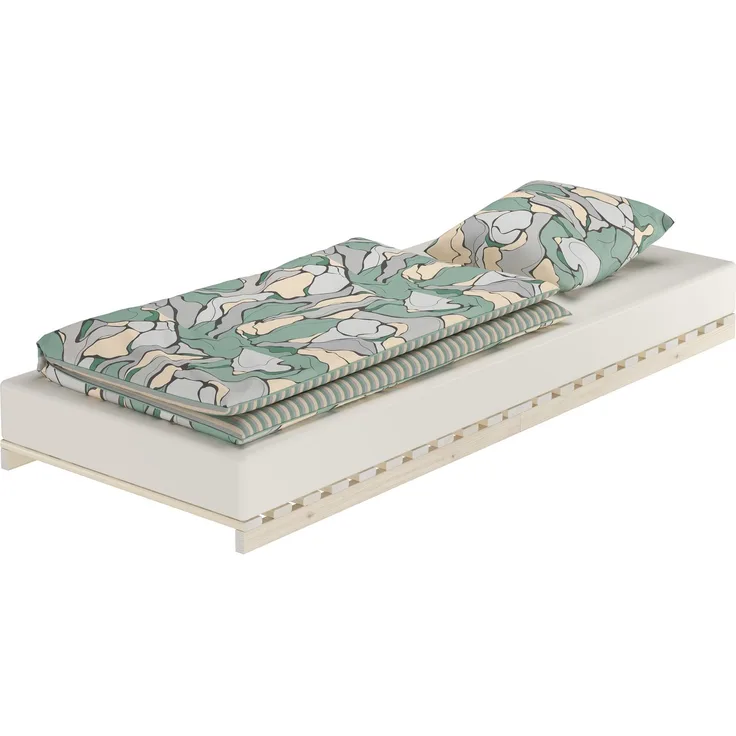 Niederflurbett metallfrei 80x200 Futon metallfreier Lattenrost, Fichte unbehandelt V-60.97-08ohne Zubehör