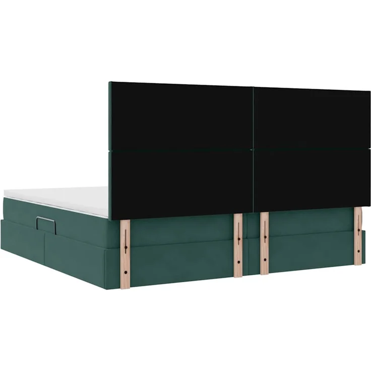 vidaXL Aufbewahrungsbett mit Matratze Dunkelgrün 200 x 200 cm Samt 3371994 – Bild 11
