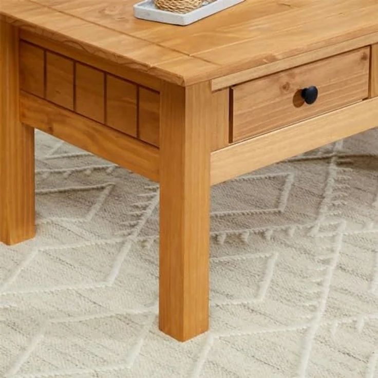 IDIMEX Couchtisch CANCUN, Wohnzimmertisch aus Kiefer Massivholz mit 2 Schubladen Landhaus – Bild 7