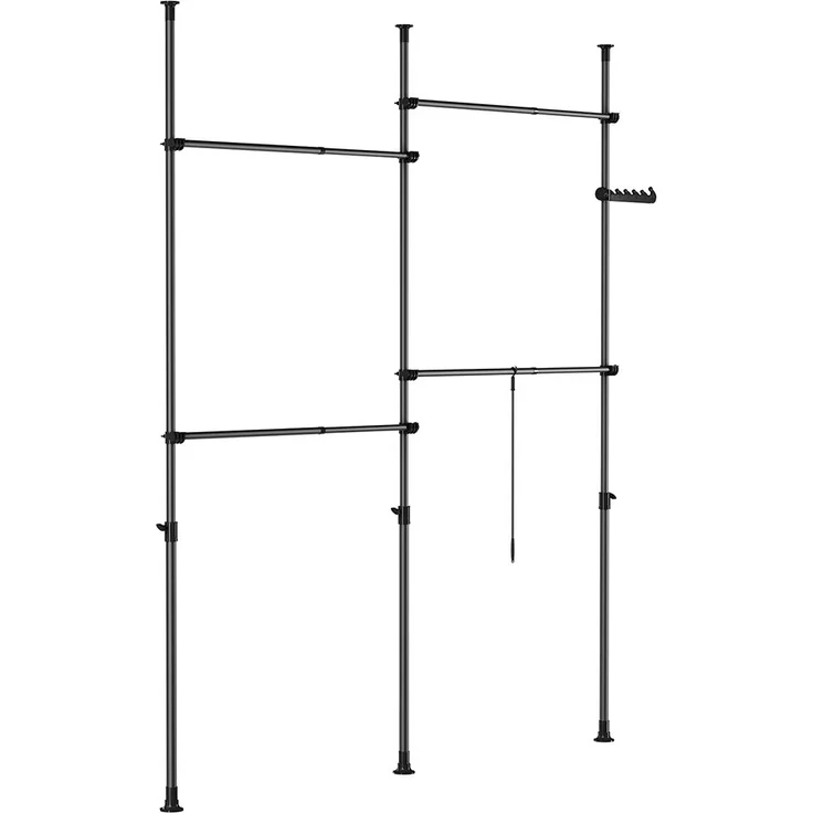 SoBuy KLS03-II-SCH Garderobenständer, Metall, Pulverbeschichtung, Schwarz, 62 x 200 x 75 cm – Bild 1