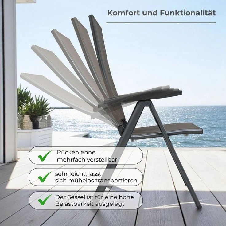 KETTLER Klappsessel Multipositionssessel CROWD Anthrazit – Bild 3