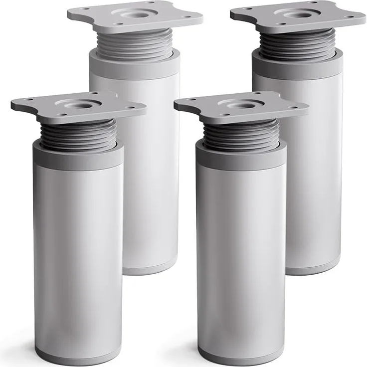 sossai® Möbelfuß Runde Schrankfüße, 4er & 8er Set, höhenverstellbar, (4-St), Design: Aluminium