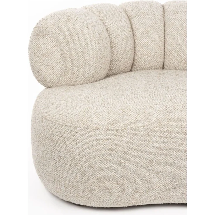 Loungesessel Duvane Beige mit Gummibaumholz-Gestell im Boho-Stil – Bild 2