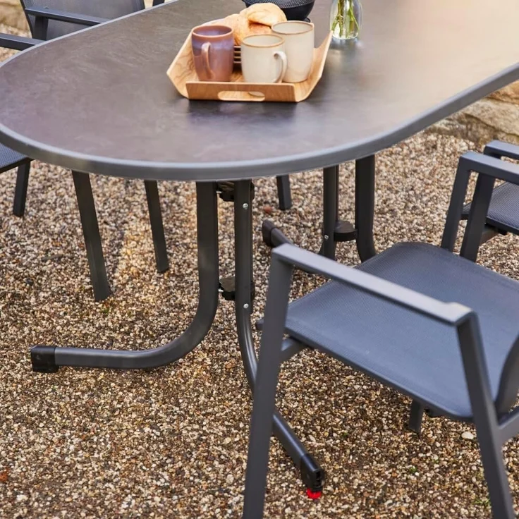 Siena Garden Reno Stapelsessel - Aluminiumgestell & Ranotex®, grau (M21940) – Bild 6