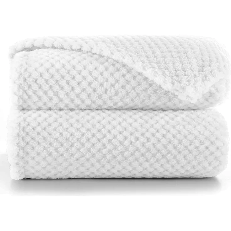 DecoKing Kuscheldecke 150x200 cm weiß Decke Microfaser Wohndecke Tagesdecke Fleece weich sanft kuschelig skandinavischer Stil Henry – Bild 1