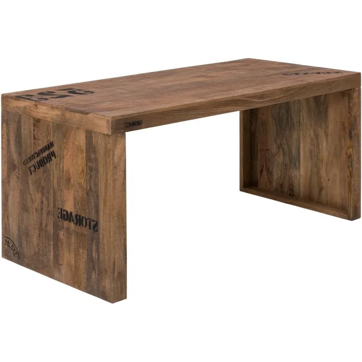 Schreibtisch 160x70 Mango Massivholz natur Woodkings Hankey Holzschreibtisch Computertisch Bürotisch Arbeitstisch Homeoffice 160x75x70 cm