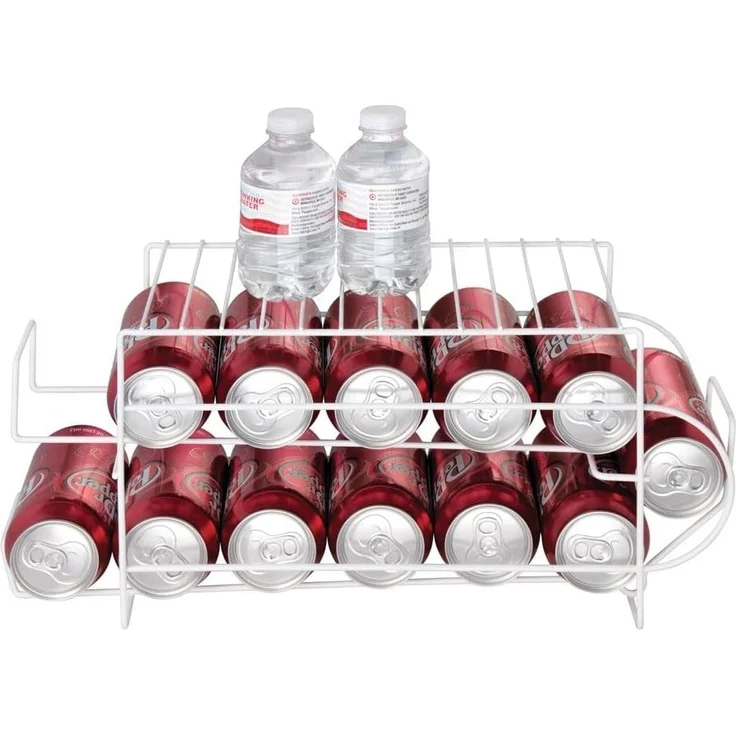 mDesign Küchenorganizer Kühlschrankregal Aufbewahrungsbehälter Weiß Dosenregal – Bild 6
