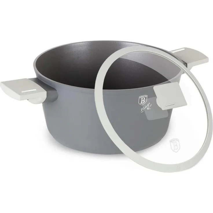 Berlinger Haus BH/7066 Aspen Collection Kasserolle in Grau mit Deckel Topf Durchmesser 20 cm