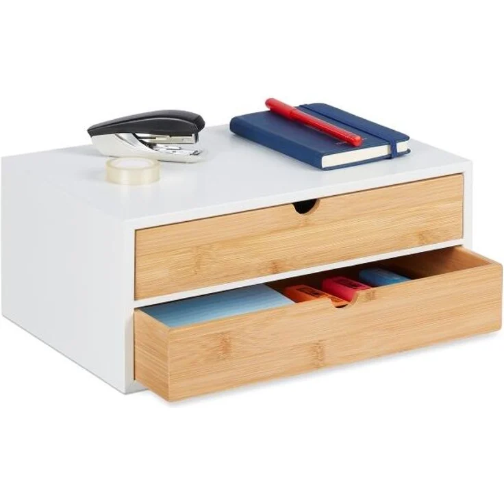 Schubladenbox Bambus & MDF 2 Fächer – Bild 1