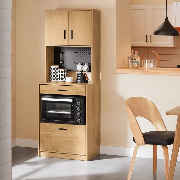 SoBuy FSB98-N Sideboard, Spanplatte, Papierfurnier, Helle Eiche, 60 x 170 x 40 cm – Bild 2