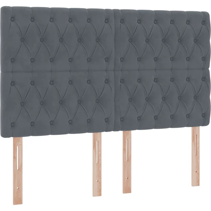 vidaXL Aufbewahrungsbett mit Matratze Dunkelgrau 140 x 200 cm Samt 3372094 – Bild 9