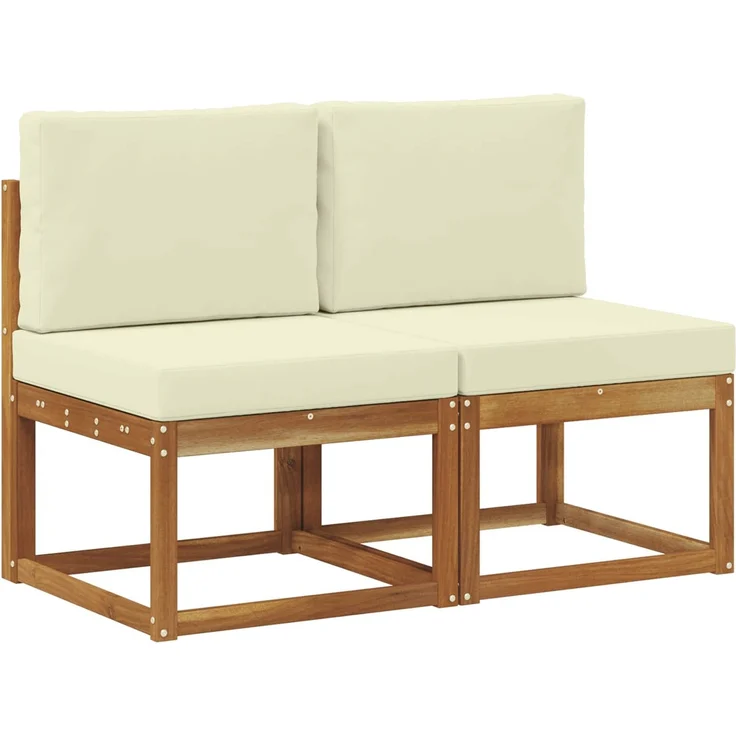 vidaXL 2 Stück Outdoor Mittelsofa Massivholz Akazie 900459 – Bild 2
