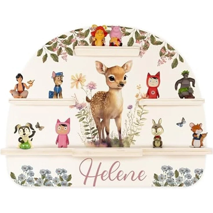 Kidsmood - Tonie Regal für Kinderzimmer, personalisiert mit deinem Namen - magnetisches Wandregal für Tonie Hör-Figuren & Tonie-Box - Rehlein – Bild 1