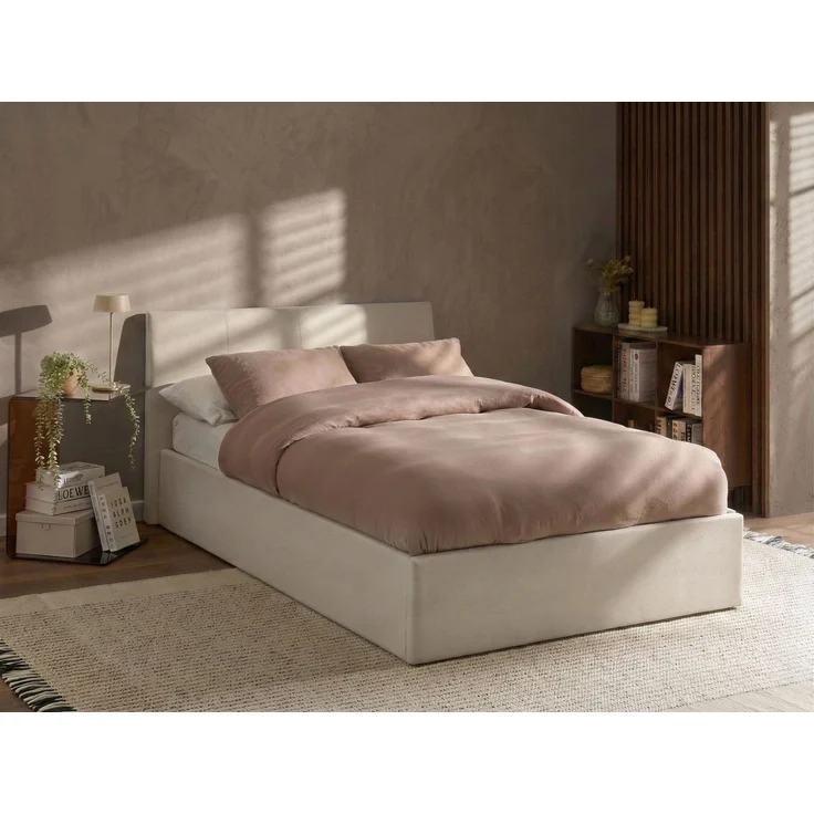 Bett mit Stauraum Stoff ORBEY 120x200 cm Hellbeige – Bild 3