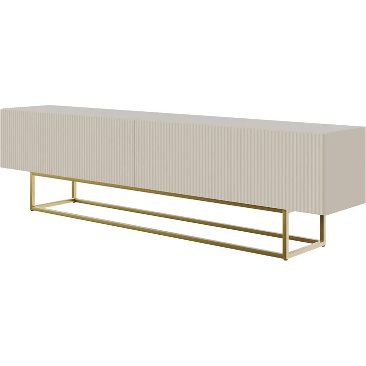 Selsey Veldio - TV-Schrank, Graubeige Taupe mit goldenem Metallgestell, 175 cm