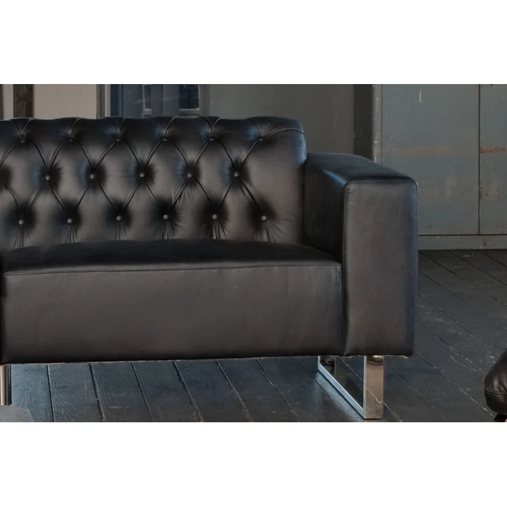 KAWOLA Sofa NILO Ledersofa 3-Sitzer Leder schwarz 77 x 86 x 219 cm – Bild 7