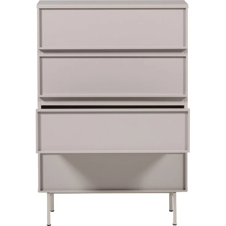 Kommode Tours aus MDF und Metall, modern und geräumig, Sand, 4 Schubladen, 102 x 70 x 42 cm – Bild 5
