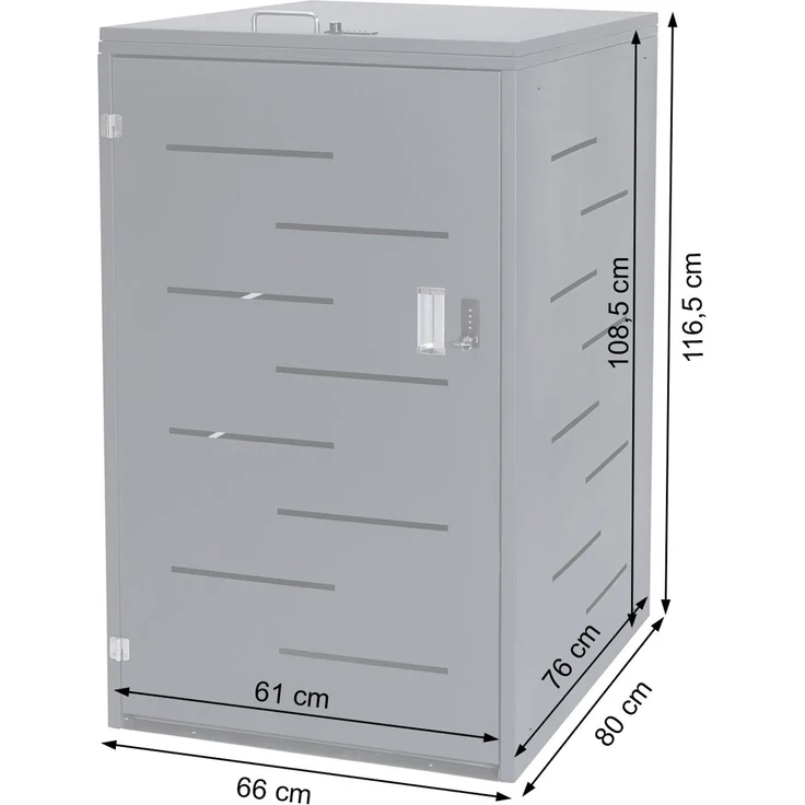 Mülltonnenverkleidung HWC-E83, Mülltonnenbox Mülltonnenabdeckung, erweiterbar 117x66x80cm ~ anthrazit, Stahl 33kg – Bild 3