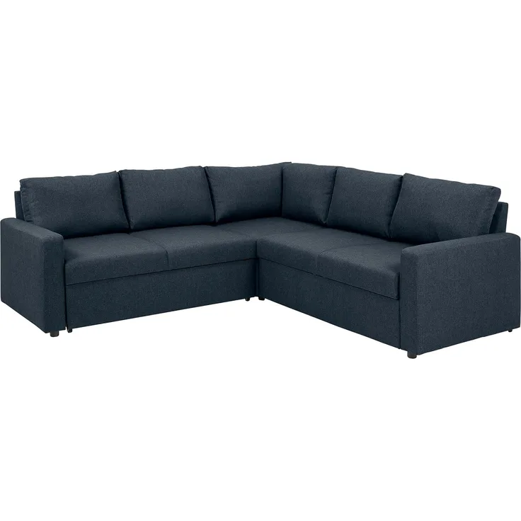 AC Design Furniture Richard Ecksofa mit Schlaffunktion und Stauraum in Dunkelblau, L-Sofa für 4 Personen mit Ausziehbettfunktion, B: 228 x H: 85 x T: 228 cm