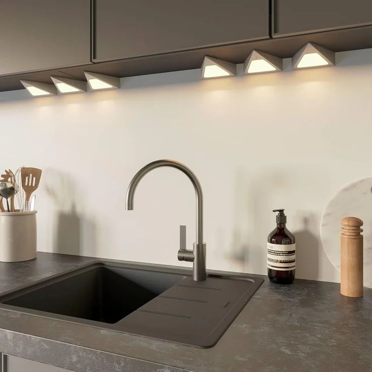 Prios Unterschrankleuchte Odia, Enthalten, 3 x 3 W LED, warmweiß – Bild 3