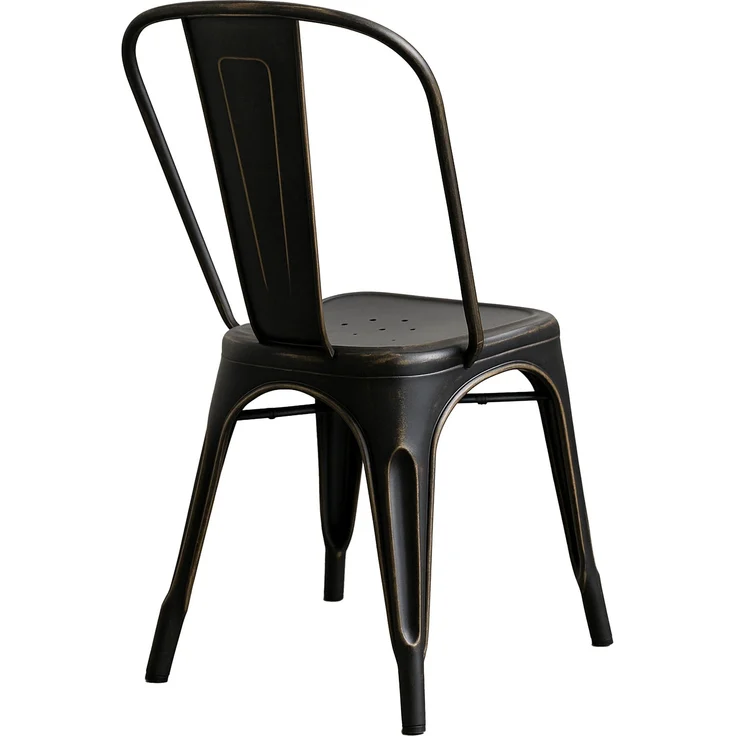 CLP 4er Set Stühle Benedikt aus Metall bis 200 kg belastbar stapelbar,schwarz-gold – Bild 6