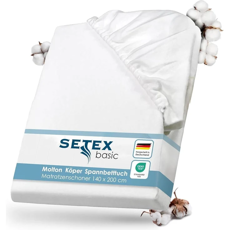 Matratzenauflage Auflage, Allergiker geeignet (Hausstauballergiker) SETEX, Molton-Köper, in 90x200 cm, Feuchtigkeitsabsorbierend – Bild 1