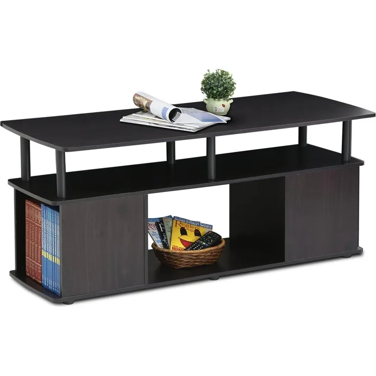 Furinno JAYA Utility Design Couchtisch, Schwarz, 48 (D) x 119.9 (W) x 51.1 (H) cm