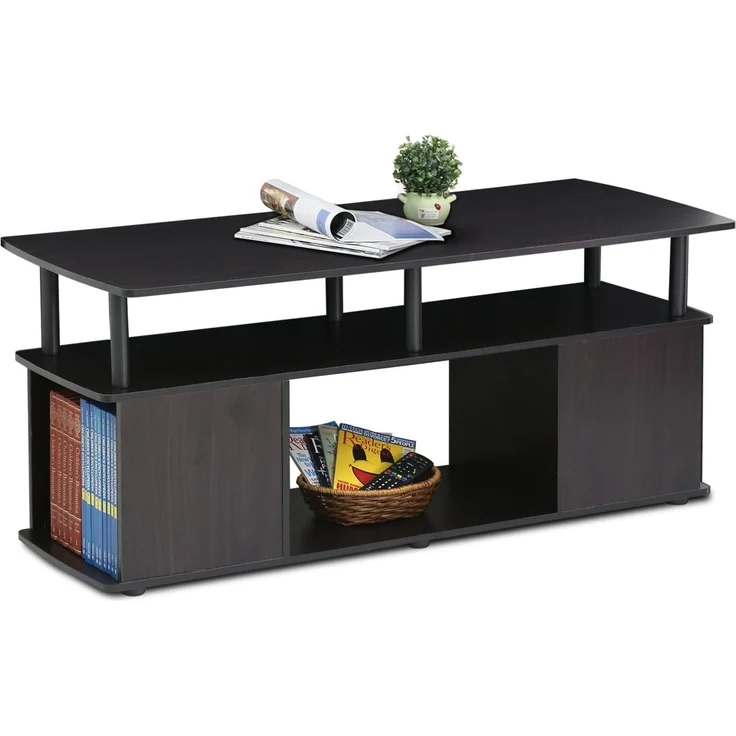 Furinno JAYA Utility Design Couchtisch, Schwarz, 48 (D) x 119.9 (W) x 51.1 (H) cm