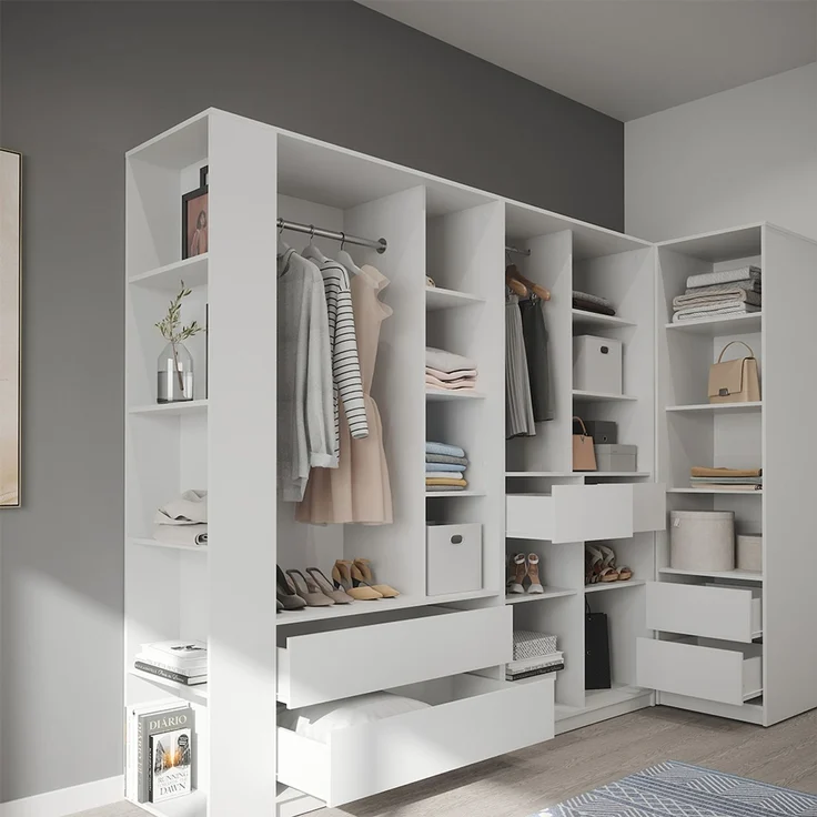 Kleiderschrank Elmo Weiß 50 x 200 cm 5er Set Vicco – Bild 5