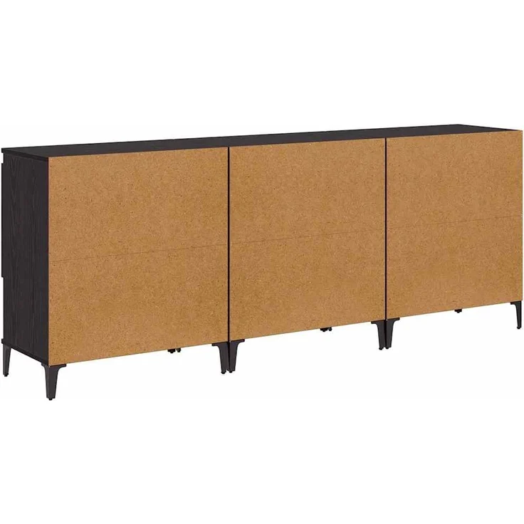 vidaXL Sideboards 3 pcs Schwarz Eichen-Optik 60 x 35 x 70 cm 3415596 – Bild 6