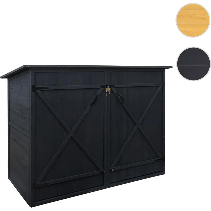1er-Fahrradgarage HWC-H60, Fahrradbox Geräteschuppen Gerätehaus, FSC® abschließbar 152x184x98cm ~ anthrazit – Bild 9