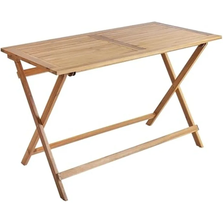 Gartentisch klappbar PROSSEDI 120 cm 60 cm Akazienholz Braun