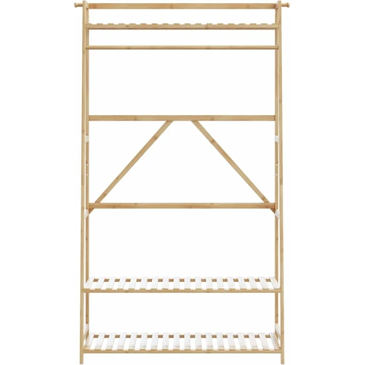 vidaXL Kleiderständer mit Ablagen 110x40x180 cm Bambus 4008925 – Bild 2