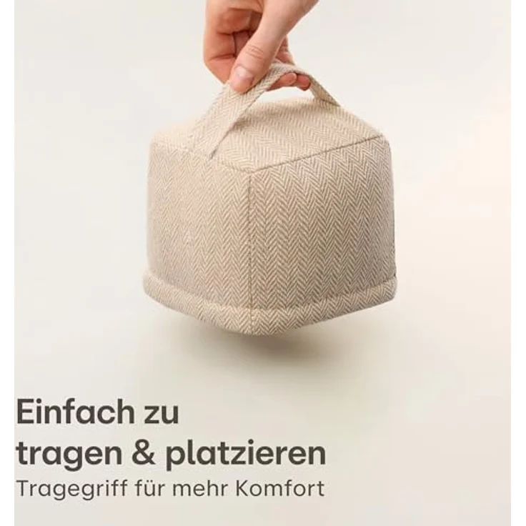 Praknu Bodentürstopper Türstopper Sack für Den Boden - Extra schwer 1Kg - mit Waschbarem (1 St), mit Tragegriff - Für Haus & Büro - mit rutschfesten Pads – Bild 7