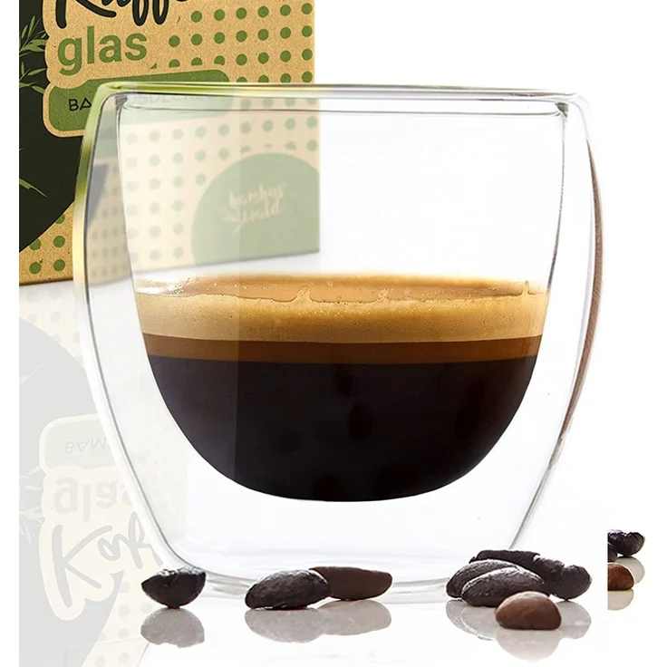 Kaffeeglas 100 ml Thermoglas handgemacht Borosilikatglas Klarglas – Bild 1
