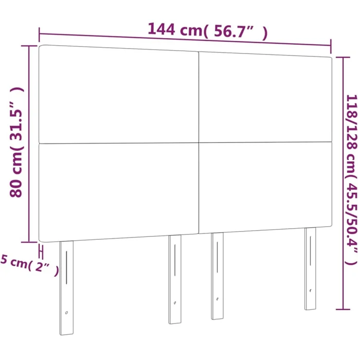 vidaXL Kopfteile 4 Stk. Taupe 72 x 5 x 78/88 cm Stoff 3116054 – Bild 8