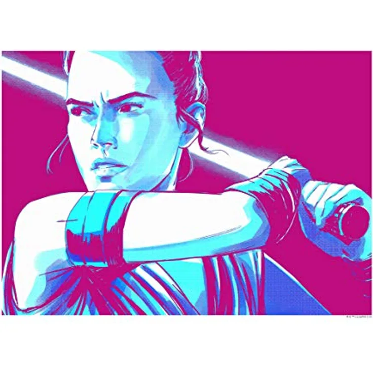 Komar Wandbild | Star Wars Faces Rey | Hochwertiger Kunstdruck für Kinderzimmer und Jugendzimmer, ohne Rahmen, 40 x 30 cm, Made in Germany, lichtbeständig und fotorealistisch