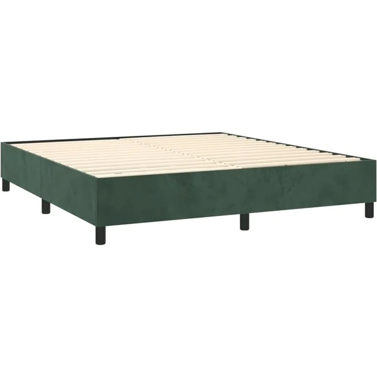 vidaXL Boxspringbett, Samt dunkelgrün, 180x200 cm – Bild 4