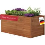 STEELSØN 'Theemin' Hochbeet, Lärchenholz, braun mit UV-Schutzlackierung, wetterfest, 175x90x80 cm, Gemüsebeet inkl. Kunststofffolie