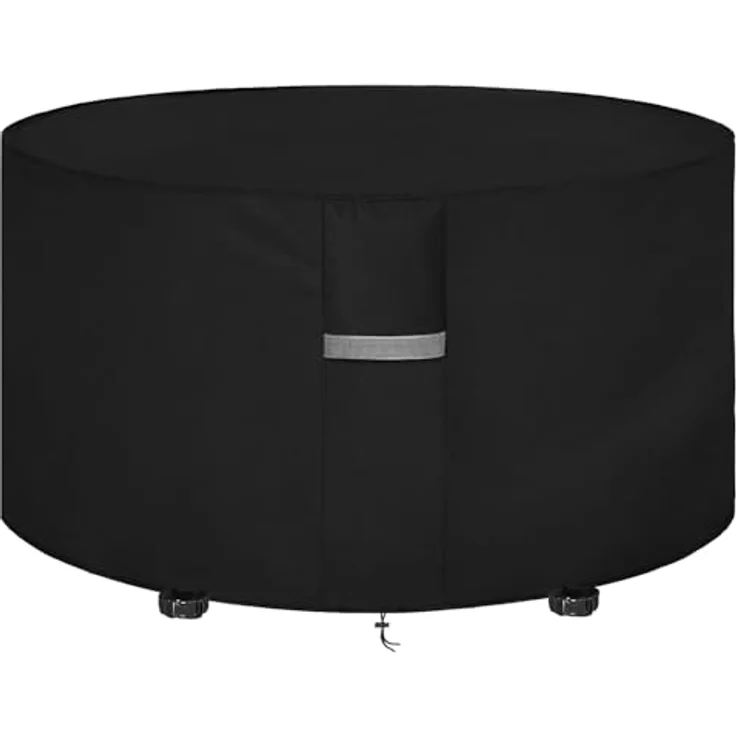 Dokon Gartenmöbel Abdeckung Wasserdicht Schwerlast 600D Oxford Gewebe Gartentisch Abdeckplane Winterfest Winddicht UV Beständiges Schutzhülle für Loungemöbel Möbelsets Sitzgruppe Rund (Ø190x80 cm) – Bild 2