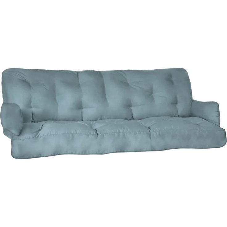 Beautissu Sitzauflage Sitzkissen für Hollywoodschaukel Flair HS, 180 x 50 x 8 cm, Taubenblau, Garten Auflage mit Zwei Kissen, Polster für Gartenbank Polsterauflage – Bild 1