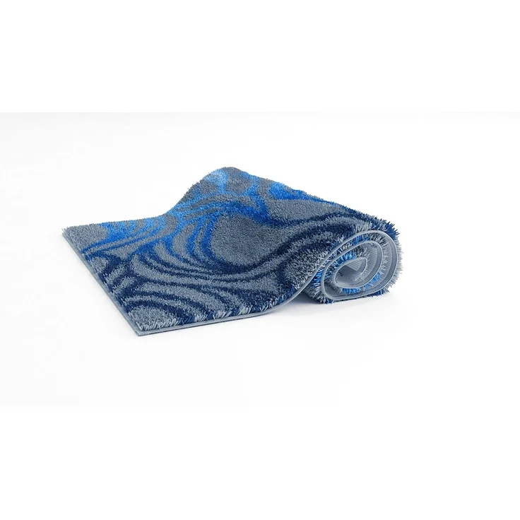 Badematte >MAYRA< in blue, 100% Polyacryl SUPERSOFT - 120x70x1,8cm (LxBxH) – Bild 5