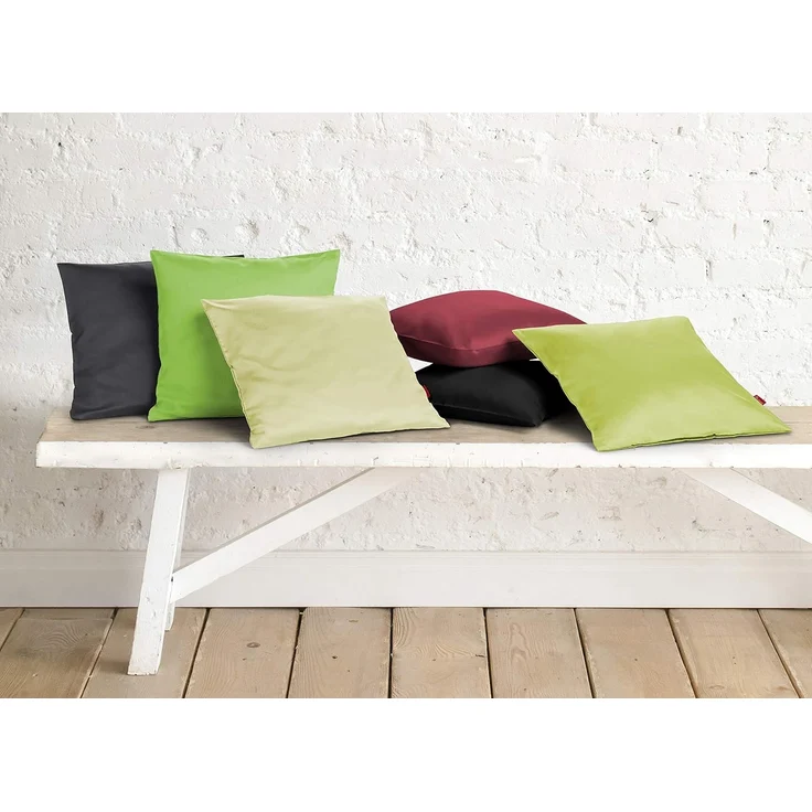 2 Stück Fleuresse Mako-Satin Kissenbezüge 40x60 cm uni mit RV DP 1525 jadegrün – Bild 2